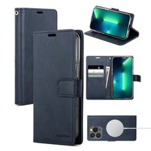 Load image into Gallery viewer, iPhone 16 Mercury Goospery MAGSAFE Blue Moon Leather Diary Case