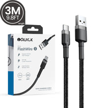 Load image into Gallery viewer, iQuick Braided USB-C to USB-A Fast Charging Cable 3M