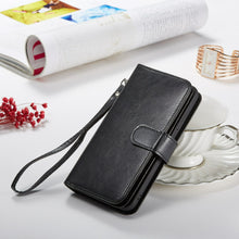 Load image into Gallery viewer, iPhone 11 Pro Max BRG Leather Wallet Flip 9 Card-Slot Detachable Case