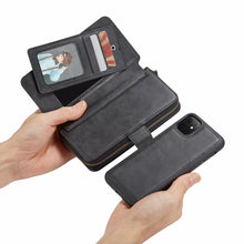 Load image into Gallery viewer, iPhone 11 BRG Leather Purse 12 Card-Slot Detachable Case