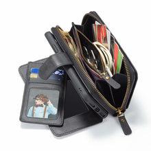 Load image into Gallery viewer, iPhone 11 BRG Leather Purse 12 Card-Slot Detachable Case