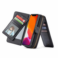 Load image into Gallery viewer, iPhone 11 BRG Leather Purse 12 Card-Slot Detachable Case