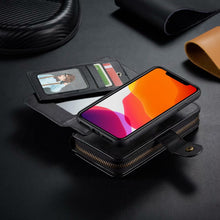 Load image into Gallery viewer, iPhone 11 BRG Leather Purse 12 Card-Slot Detachable Case