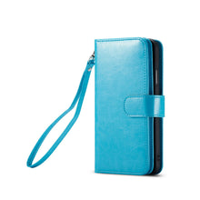 Load image into Gallery viewer, iPhone 11 BRG Leather Wallet Flip 9 Card-Slot Detachable Case