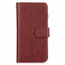 Load image into Gallery viewer, iPhone 7 Plus / 8 Plus BRG Leather Wallet Flip 9 Card-Slot Detachable Case