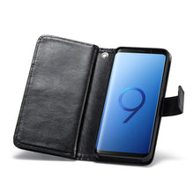 Load image into Gallery viewer, Samsung Galaxy S9 Plus BRG Leather Wallet Flip 9 Card-Slot Detachable Case