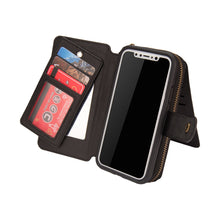 Load image into Gallery viewer, iPhone XR BRG Leather Purse 12 Card-Slot Detachable Case