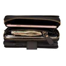 Load image into Gallery viewer, iPhone XR BRG Leather Purse 12 Card-Slot Detachable Case