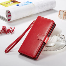 Load image into Gallery viewer, Samsung Galaxy Note 10 BRG Leather Wallet Flip 9 Card-Slot Detachable Case