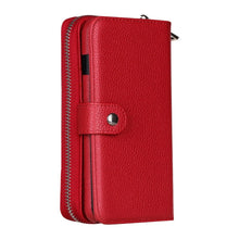 Load image into Gallery viewer, iPhone 7 / 8 BRG Leather Purse 3 Card-Slot Detachable Case