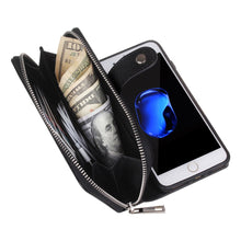 Load image into Gallery viewer, iPhone 7 Plus / 8 Plus BRG Leather Purse 3 Card-Slot Detachable Case