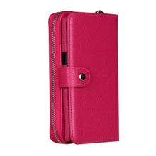 Load image into Gallery viewer, iPhone 7 Plus / 8 Plus BRG Leather Purse 3 Card-Slot Detachable Case