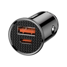 Load image into Gallery viewer, Baseus Circular Plastic A+C 30W PPS Car Charger - Black