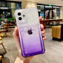 Load image into Gallery viewer, iPhone 12 Ombre Cardholder ShockProof Transparent Gradient Case