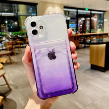 Load image into Gallery viewer, iPhone 7 / 8 / SE Ombre Transparent Cardholder Case Gradient