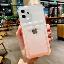 Load image into Gallery viewer, iPhone 12 Ombre Cardholder ShockProof Transparent Gradient Case