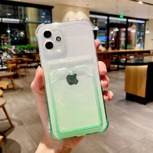 Load image into Gallery viewer, iPhone 12 Pro Max Ombre Cardholder ShockProof ClearTransparent Gradient Case