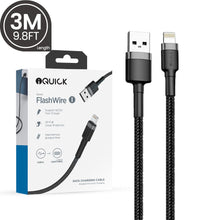 Load image into Gallery viewer, iQuick Braided Lightning to USB-A Fast Charging Cable 3M