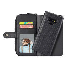 Load image into Gallery viewer, Samsung Galaxy Note 9 BRG Woven Leather Purse 3 Card-Slot Detachable Case