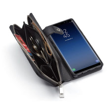 Load image into Gallery viewer, Samsung Galaxy Note 9 BRG Woven Leather Purse 3 Card-Slot Detachable Case