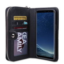 Load image into Gallery viewer, Samsung Galaxy S8 BRG Woven Leather Purse 3 Card-Slot Detachable Case