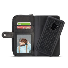 Load image into Gallery viewer, Samsung Galaxy S9 BRG Woven Leather Purse 3 Card-Slot Detachable Case