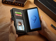 Load image into Gallery viewer, Samsung Galaxy S9 BRG Woven Leather Purse 3 Card-Slot Detachable Case