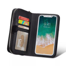 Load image into Gallery viewer, iPhone X / XS BRG Woven Leather Purse 3 Card-Slot Detachable Case