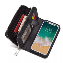 Load image into Gallery viewer, iPhone X / XS BRG Woven Leather Purse 3 Card-Slot Detachable Case