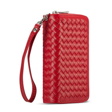 Load image into Gallery viewer, iPhone 7 / 8 BRG Woven Leather Purse 3 Card-Slot Detachable Case