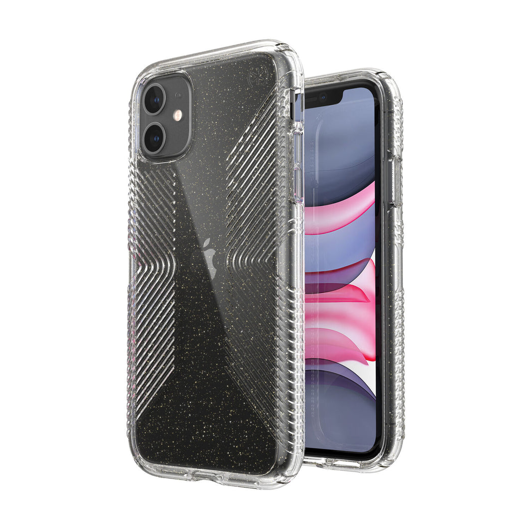 iPhone 11 Speck Presidio Perfect-Clear Glitter + Grips Case