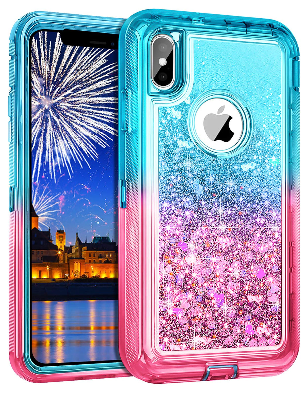 iPhone X / XS Liquid Glitter Gradient Shockproof Case