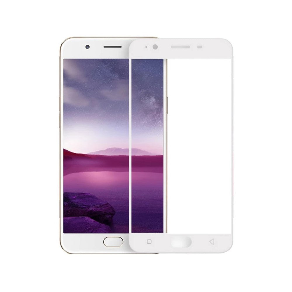 Oppo A59 Full Glue Coverage 9H Tempered Glass Screen Protector - White