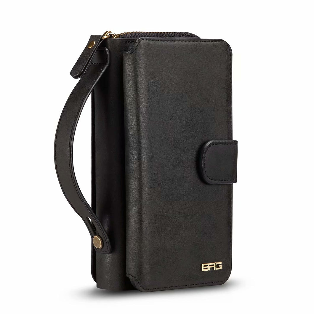 iPhone 11 Pro Max BRG Leather Purse 12 Card-Slot Detachable Case