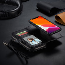 Load image into Gallery viewer, iPhone 11 Pro Max BRG Leather Purse 3 Card-Slot Detachable Case
