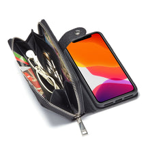 Load image into Gallery viewer, iPhone 11 Pro BRG Leather Purse 3 Card-Slot Detachable Case
