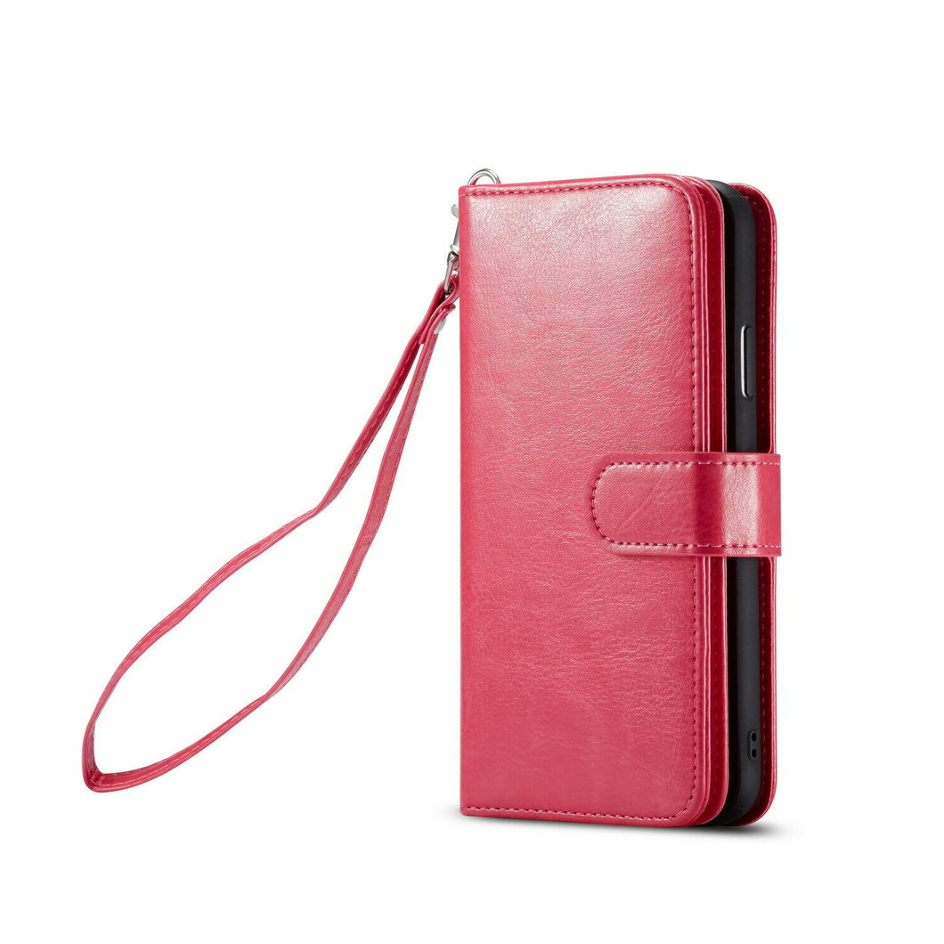 iPhone 11 BRG Leather Wallet Flip 9 Card-Slot Detachable Case