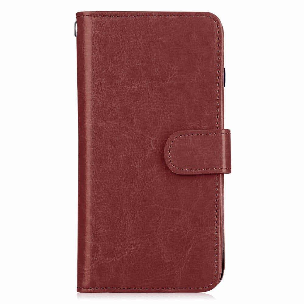 iPhone 7 Plus / 8 Plus BRG Leather Wallet Flip 9 Card-Slot Detachable Case