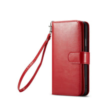 Load image into Gallery viewer, iPhone 11 BRG Leather Wallet Flip 9 Card-Slot Detachable Case
