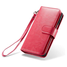 Load image into Gallery viewer, Samsung Galaxy S10 Plus BRG Leather Wallet Flip 9 Card-Slot Detachable Case
