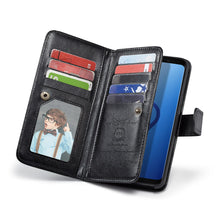 Load image into Gallery viewer, Samsung Galaxy S9 BRG Leather Wallet Flip 9 Card-Slot Detachable Case
