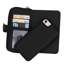Load image into Gallery viewer, iPhone 7 / 8 BRG Leather Purse 3 Card-Slot Detachable Case
