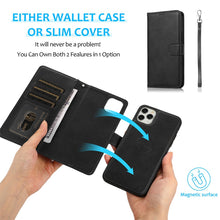 Load image into Gallery viewer, Magnetic Split PU Leather Flip Wallet Cover Case for iPhone 11
