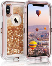 Load image into Gallery viewer, iPhone XS Max Liquid Glitter Shockproof Case
