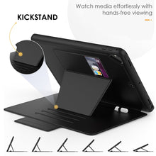 Load image into Gallery viewer, iPad 7 (10.2") Card-Holder Full Body Protection Flip Case - Black

