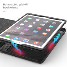 Load image into Gallery viewer, iPad 7 (10.2") Card-Holder Full Body Protection Flip Case - Black
