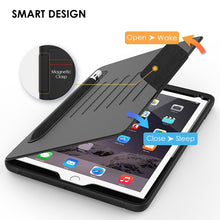 Load image into Gallery viewer, iPad 7 (10.2") Card-Holder Full Body Protection Flip Case - Black
