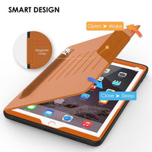 Load image into Gallery viewer, iPad 7 (10.2") Card-Holder Full Body Protection Flip Case - Brown
