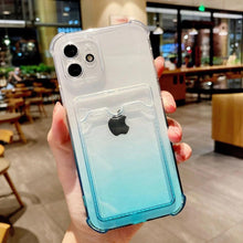Load image into Gallery viewer, iPhone 7 / 8 / SE Ombre Transparent Cardholder Case Gradient
