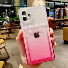 Load image into Gallery viewer, iPhone 7 / 8 / SE Ombre Transparent Cardholder Case Gradient
